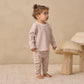 Quincy Mae Long Sleeve Tee - Cocoa Microstripe