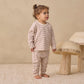Quincy Mae Long Sleeve Tee - Cocoa Microstripe