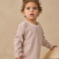 Quincy Mae Long Sleeve Tee - Cocoa Microstripe