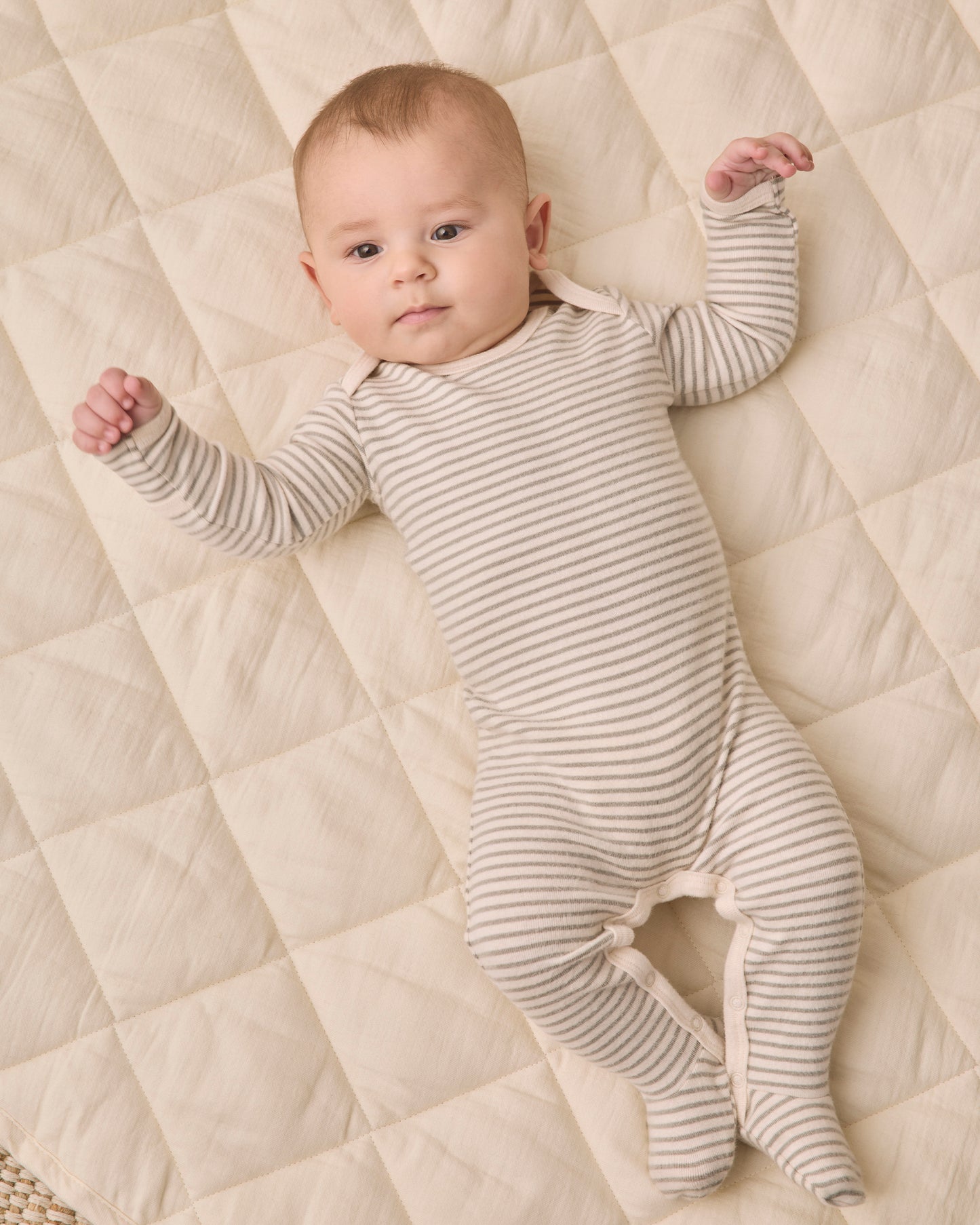 Quincy Mae Baby Footie - Laurel Microstripe