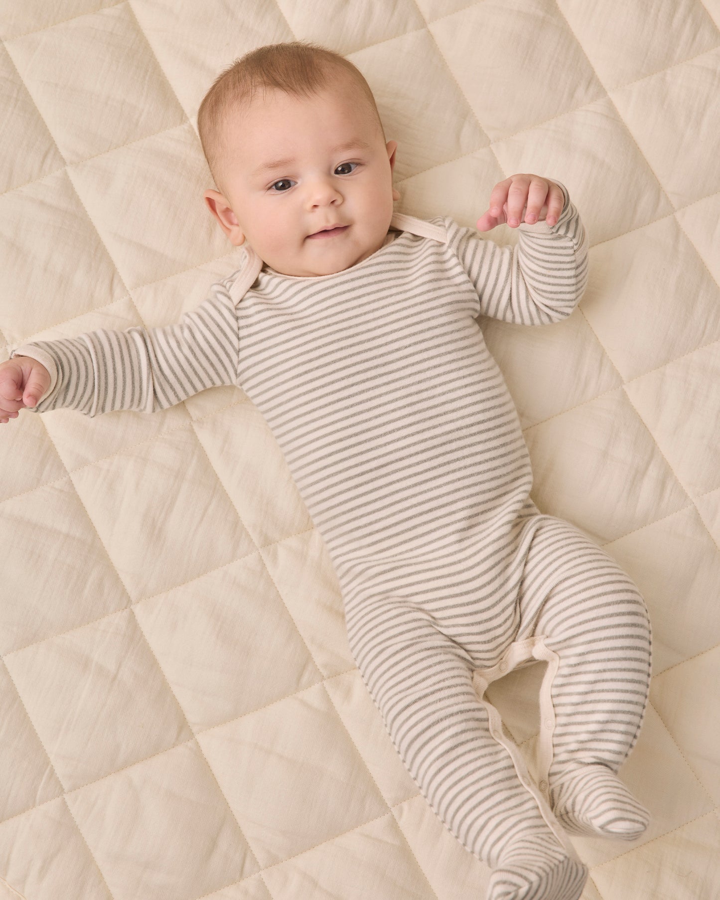 Quincy Mae Baby Footie - Laurel Microstripe