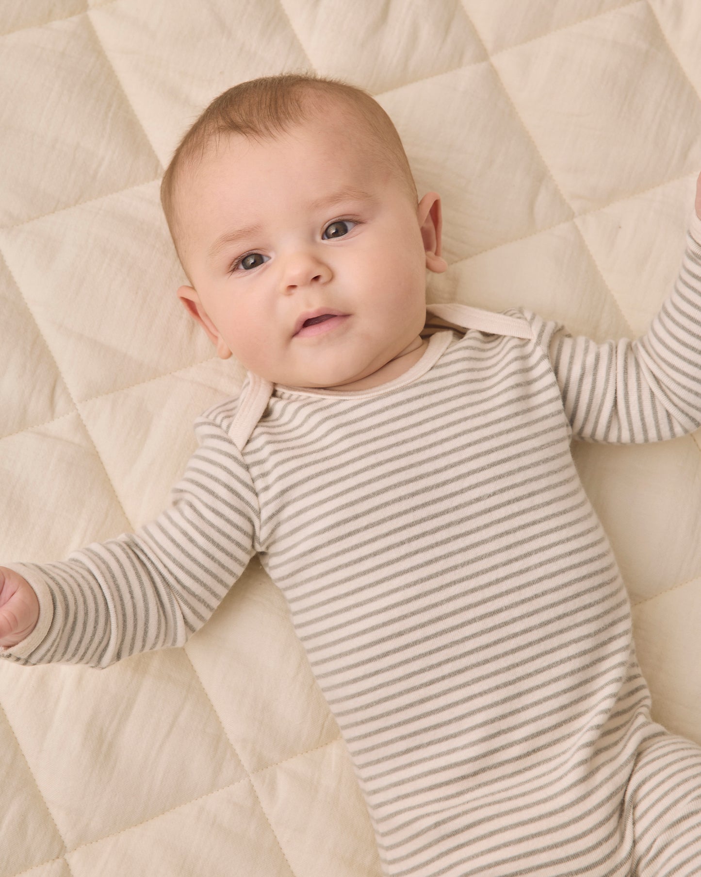 Quincy Mae Baby Footie - Laurel Microstripe