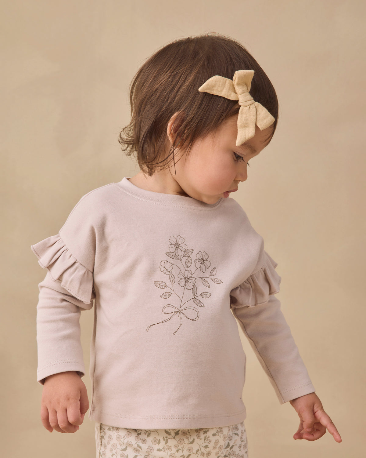Quincy Mae Ruffle Long Sleeve Tee - Fleur