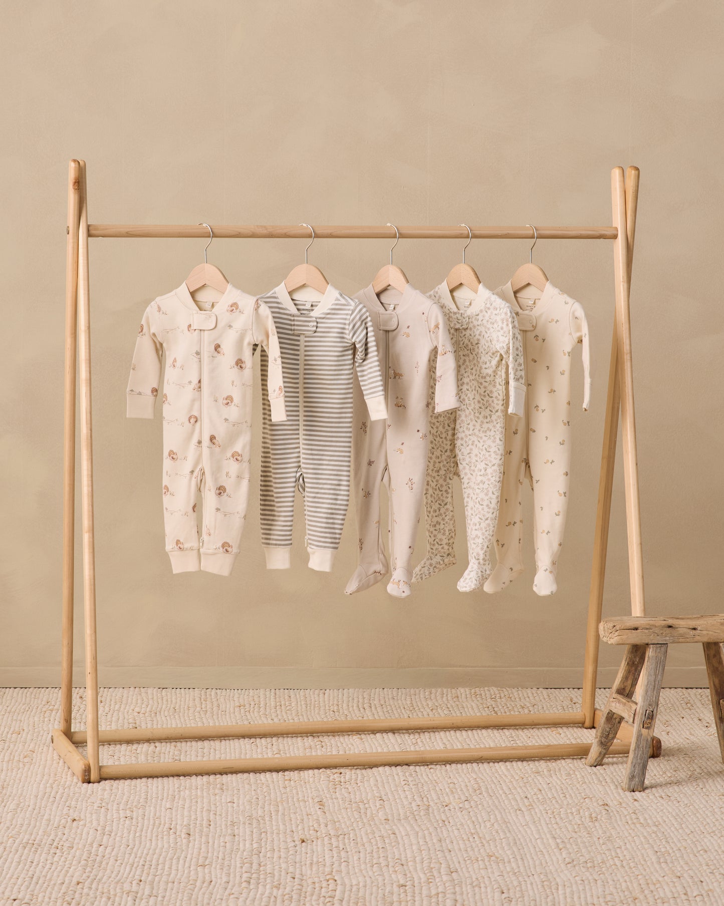 Quincy Mae Zip Long Sleeve Sleeper Footie - Pears