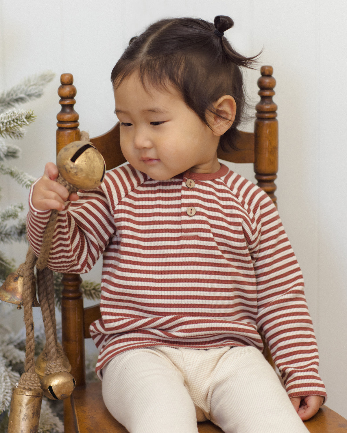 Quincy Mae Henley Knit Top - Candy Stripe