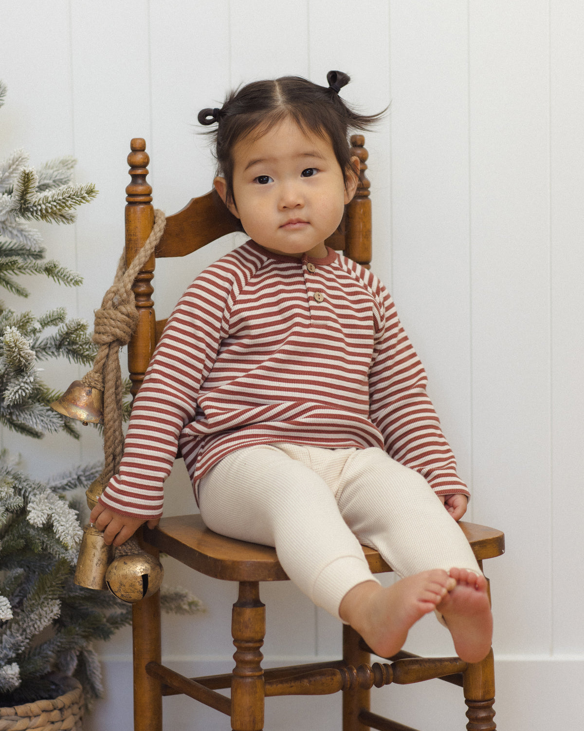 Quincy Mae Henley Knit Top - Candy Stripe