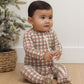 Quincy Mae Bamboo Zip Footie - Redwood Check