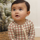 Quincy Mae Bamboo Zip Footie - Redwood Check