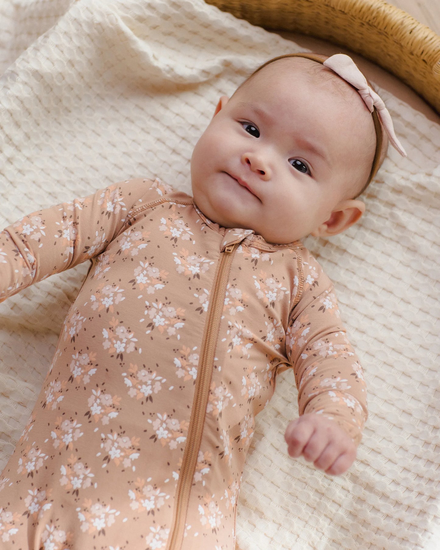 Quincy Mae Bamboo Zip Footie - Fall Floral