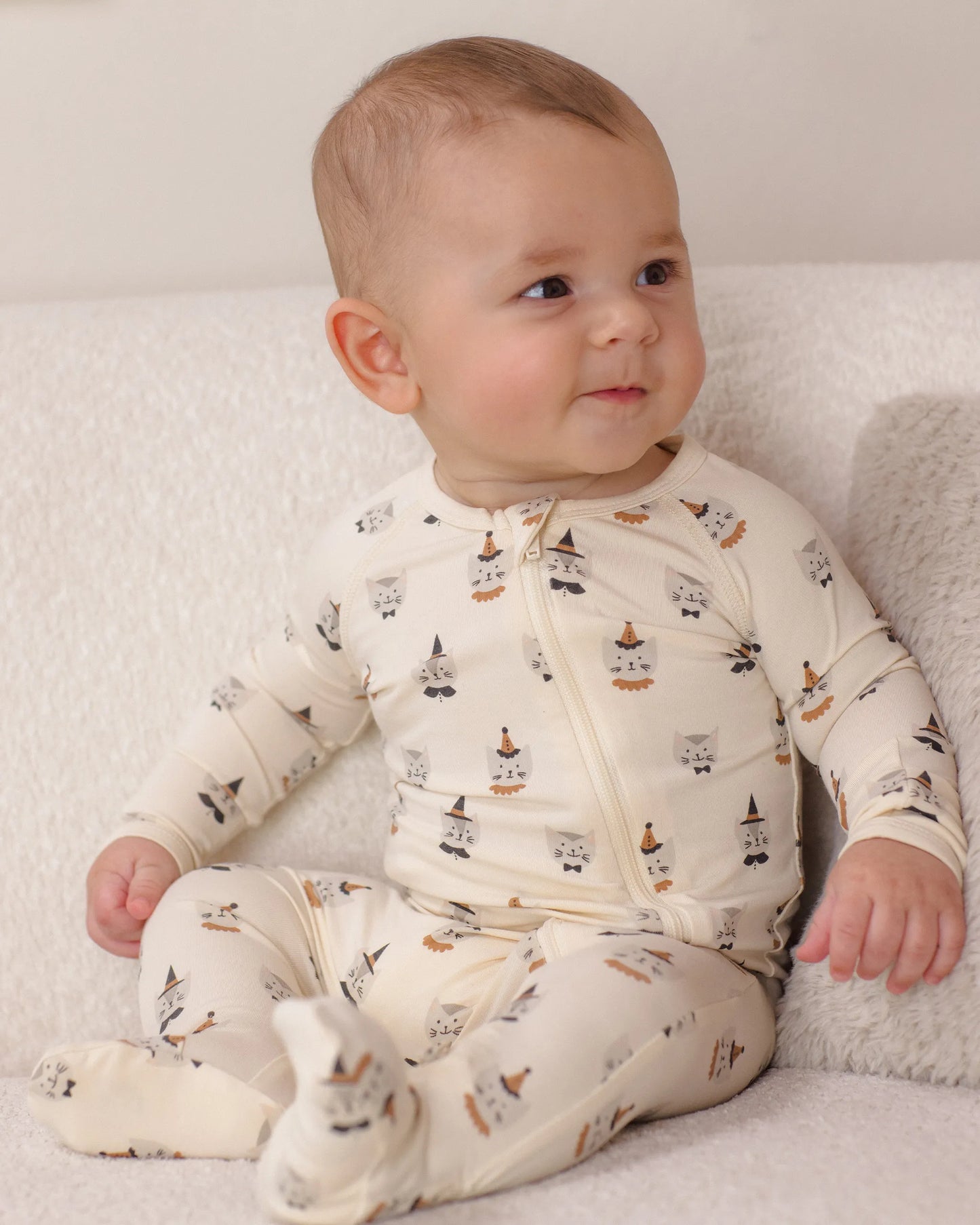 Quincy Mae Bamboo Zip Footie - Costume Kittens