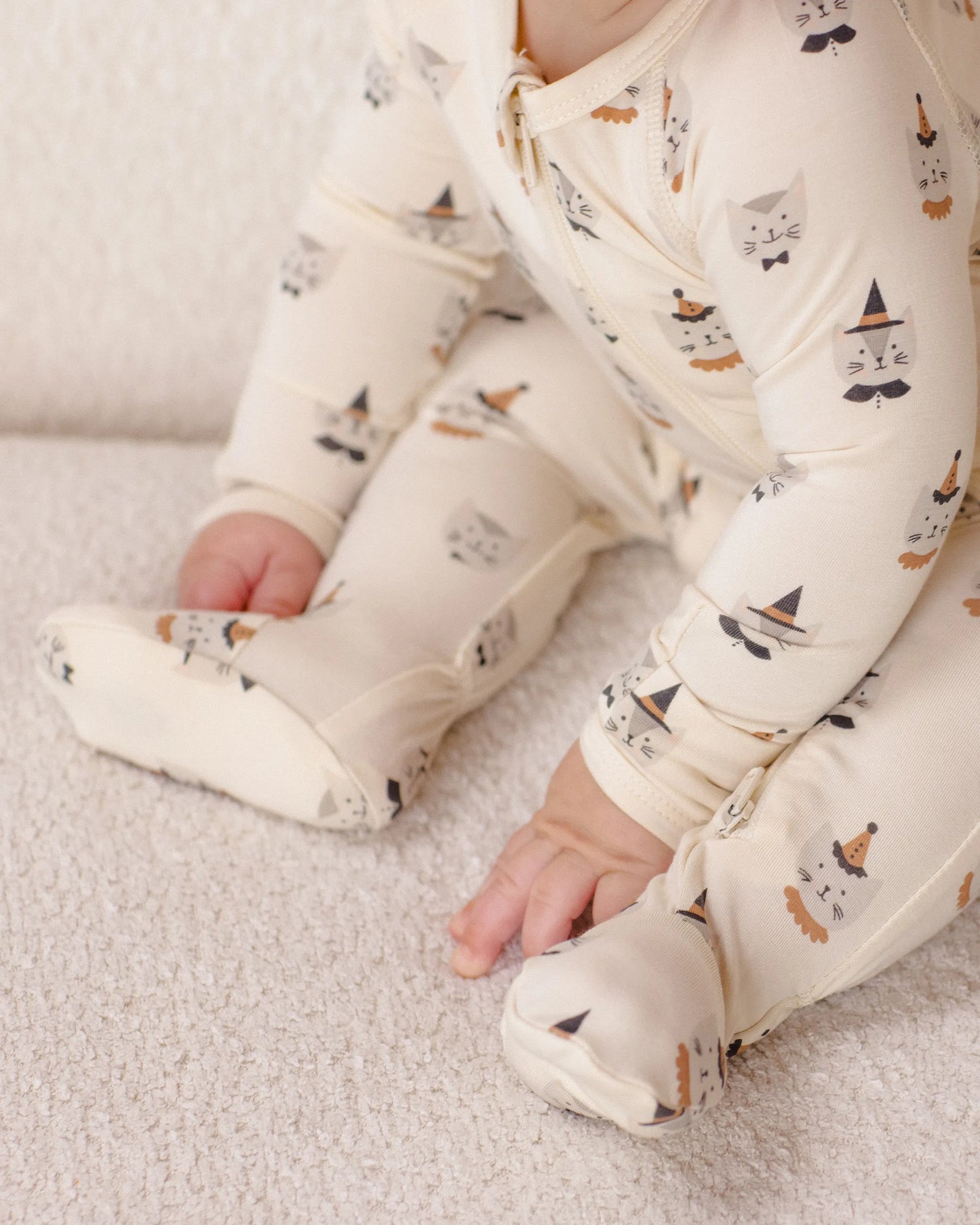 Quincy Mae Bamboo Zip Footie - Costume Kittens