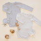 Quincy Mae Jersey Bodysuit, 2 Pack - Squirrel, Cloud Stripe
