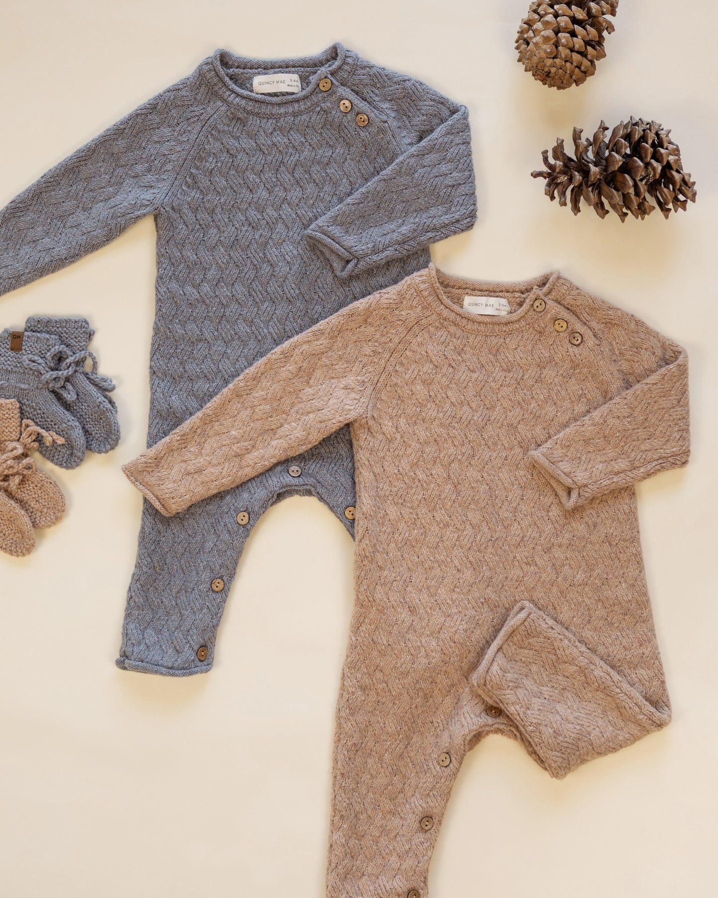 Quincy Mae Cozy Heather Knit Jumpsuit - Heathered Slate