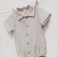 Quincy Mae Matteo Romper - Sage Gingham