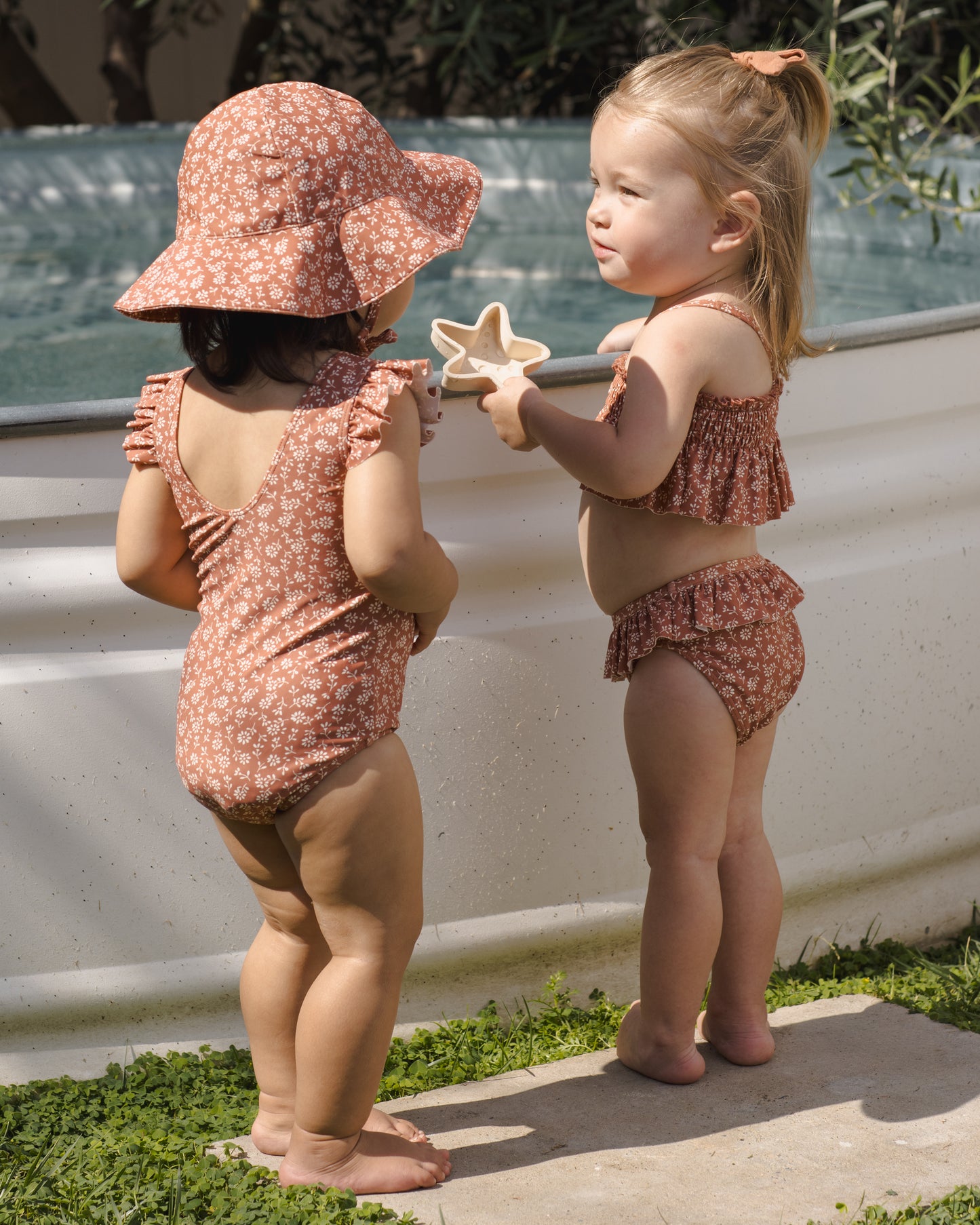 Quincy Mae Smocked Ruffle Bikini - Poppy Floral