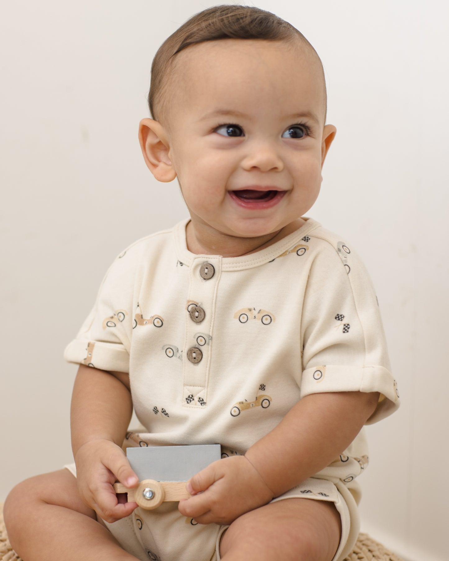 Quincy Mae Short Sleeve One-Piece - Race Car