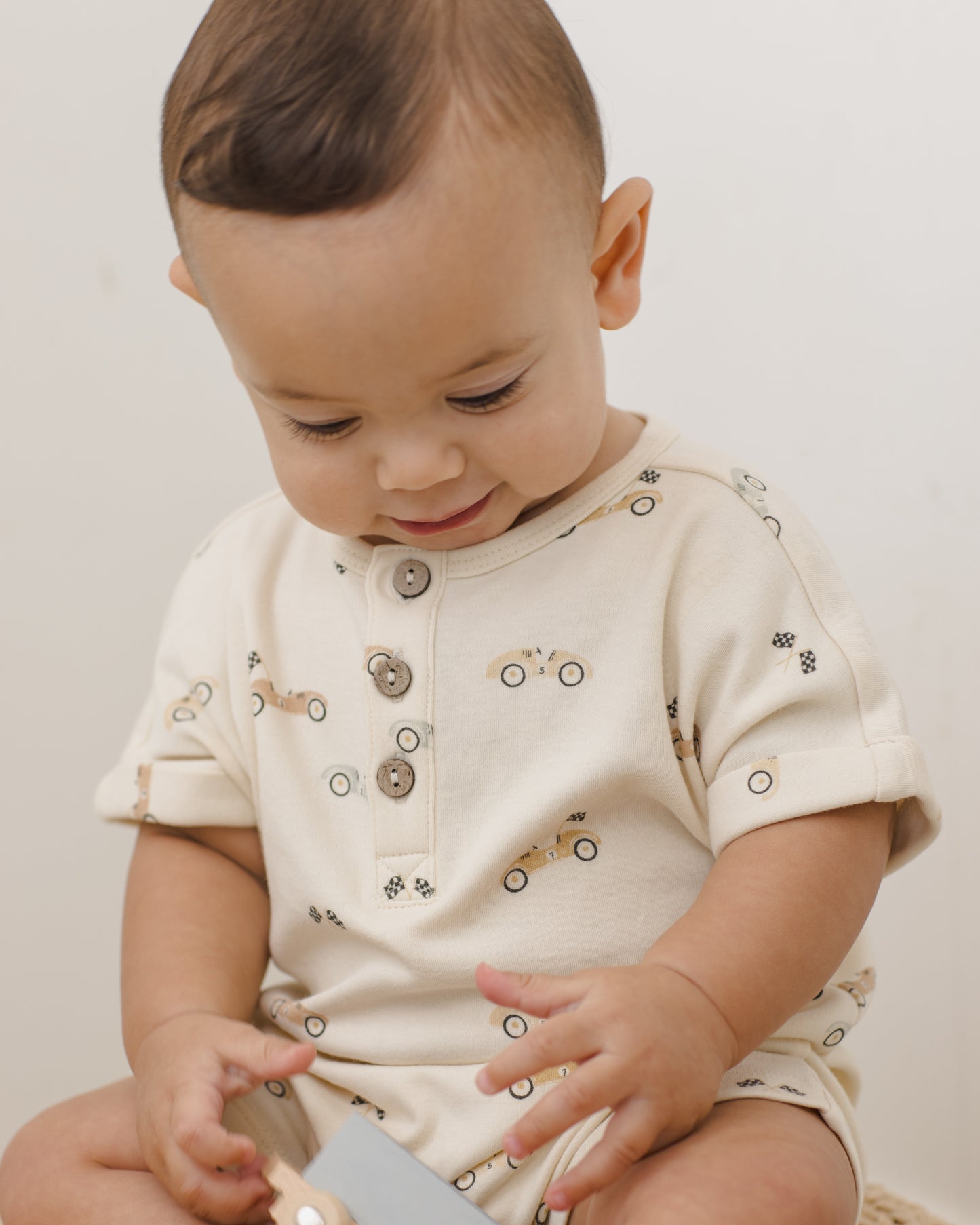 Quincy Mae Short Sleeve One-Piece - Race Car