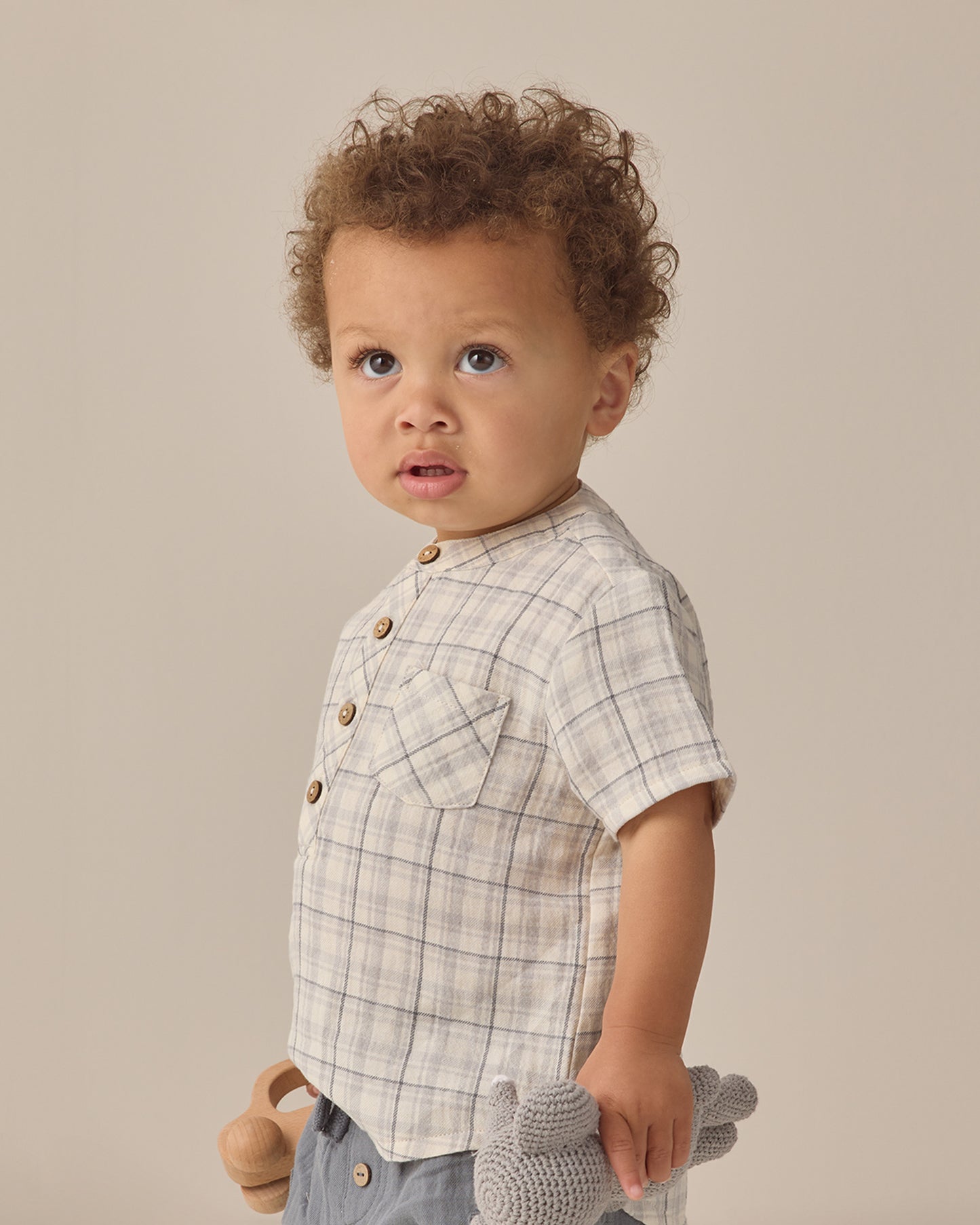 Quincy Mae Jaxson Shirt - Blue Plaid