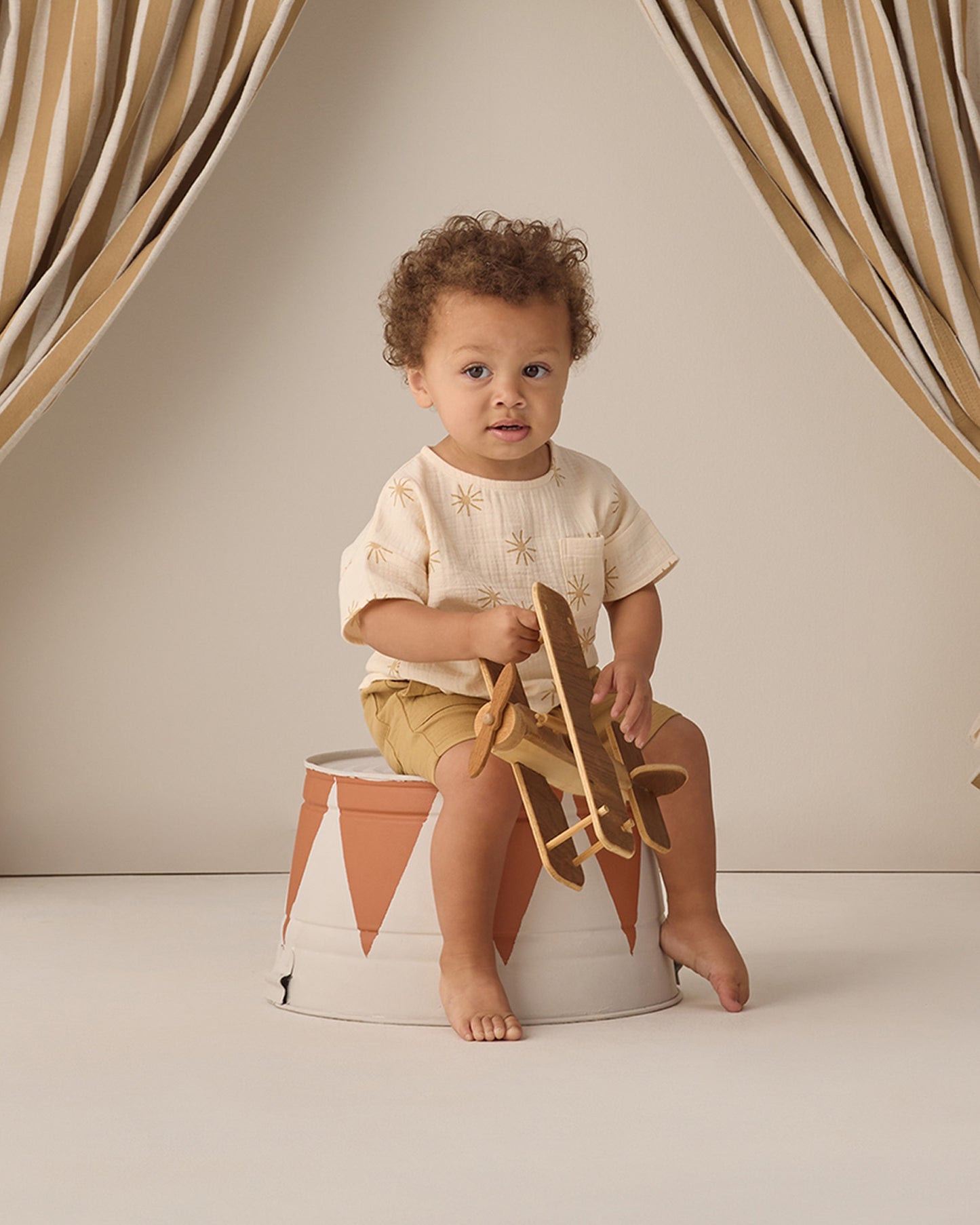 Quincy Mae Woven Boxy Top - Sunburst