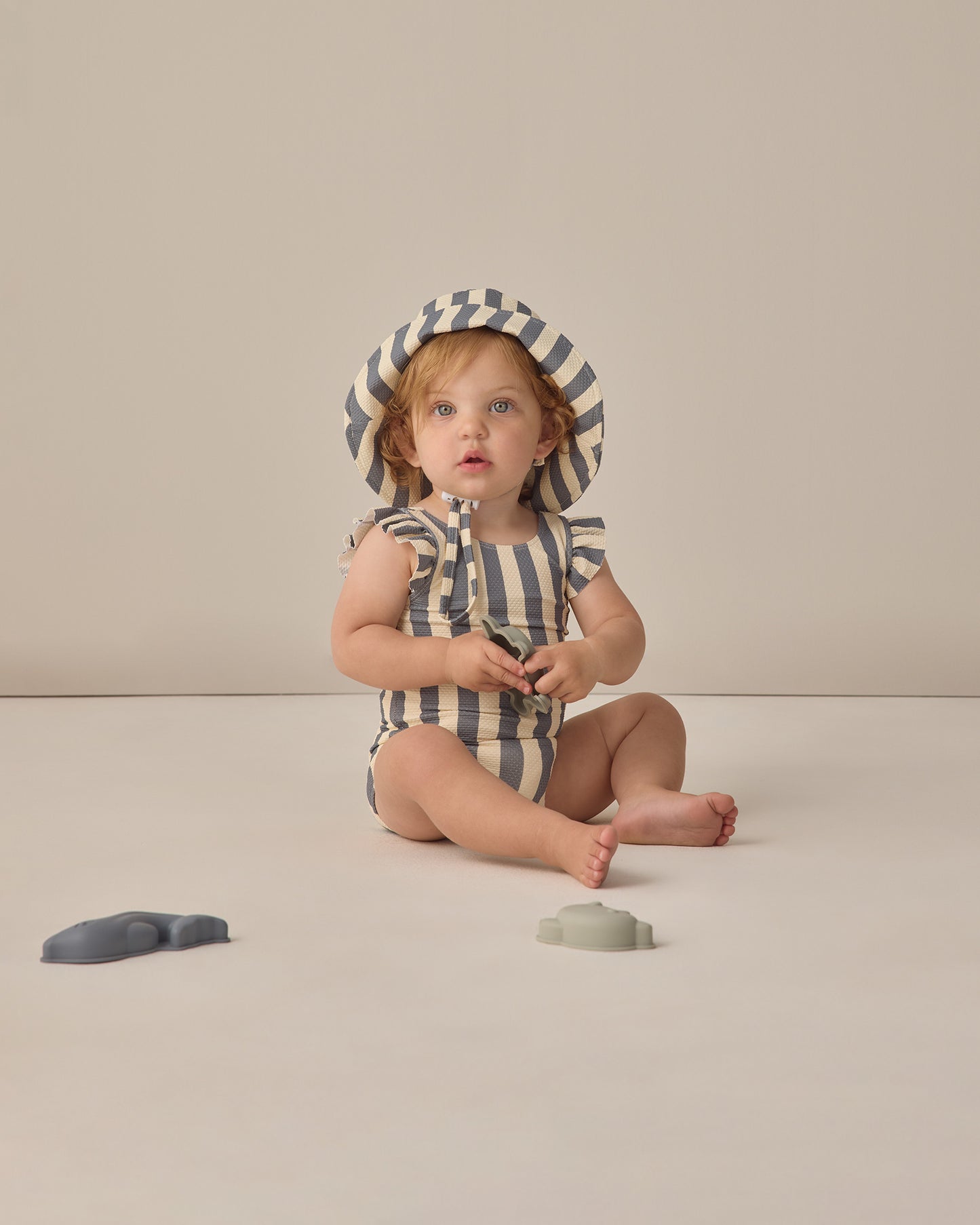 Quincy Mae Scoop Back One-Piece Swimsuit - Retro Ocean Stripe