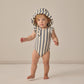 Quincy Mae Scoop Back One-Piece Swimsuit - Retro Ocean Stripe