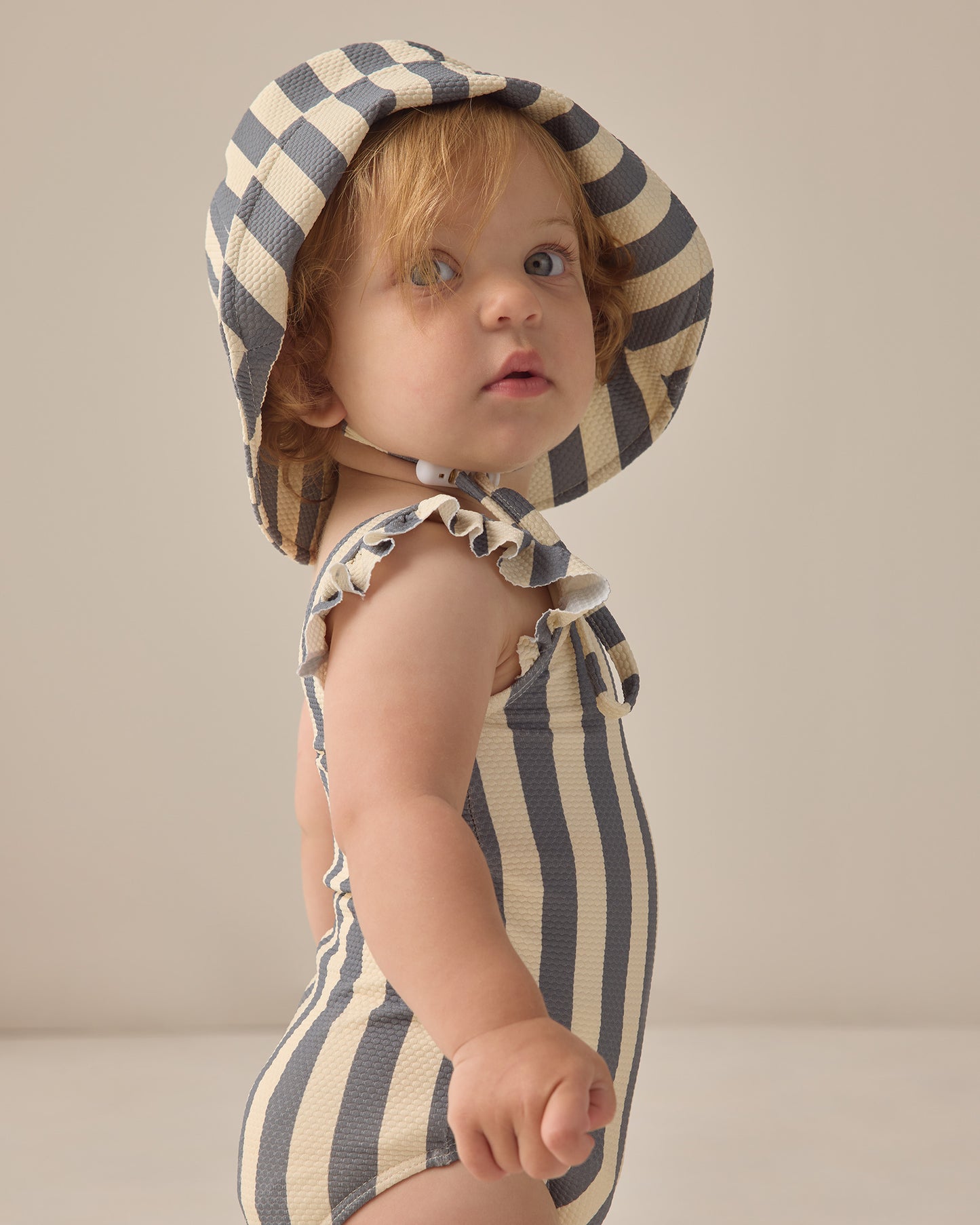 Quincy Mae Scoop Back One-Piece Swimsuit - Retro Ocean Stripe