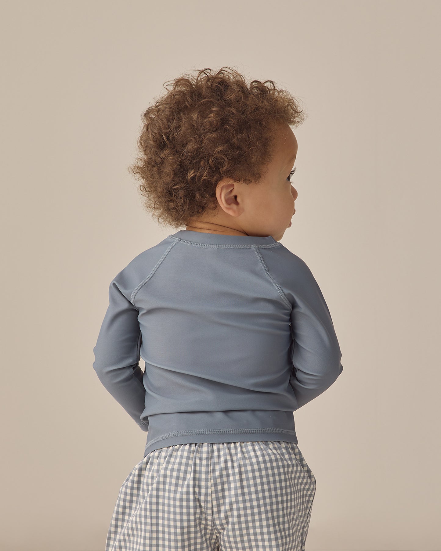 Quincy Mae Boys Swim Short - Ocean Gingham