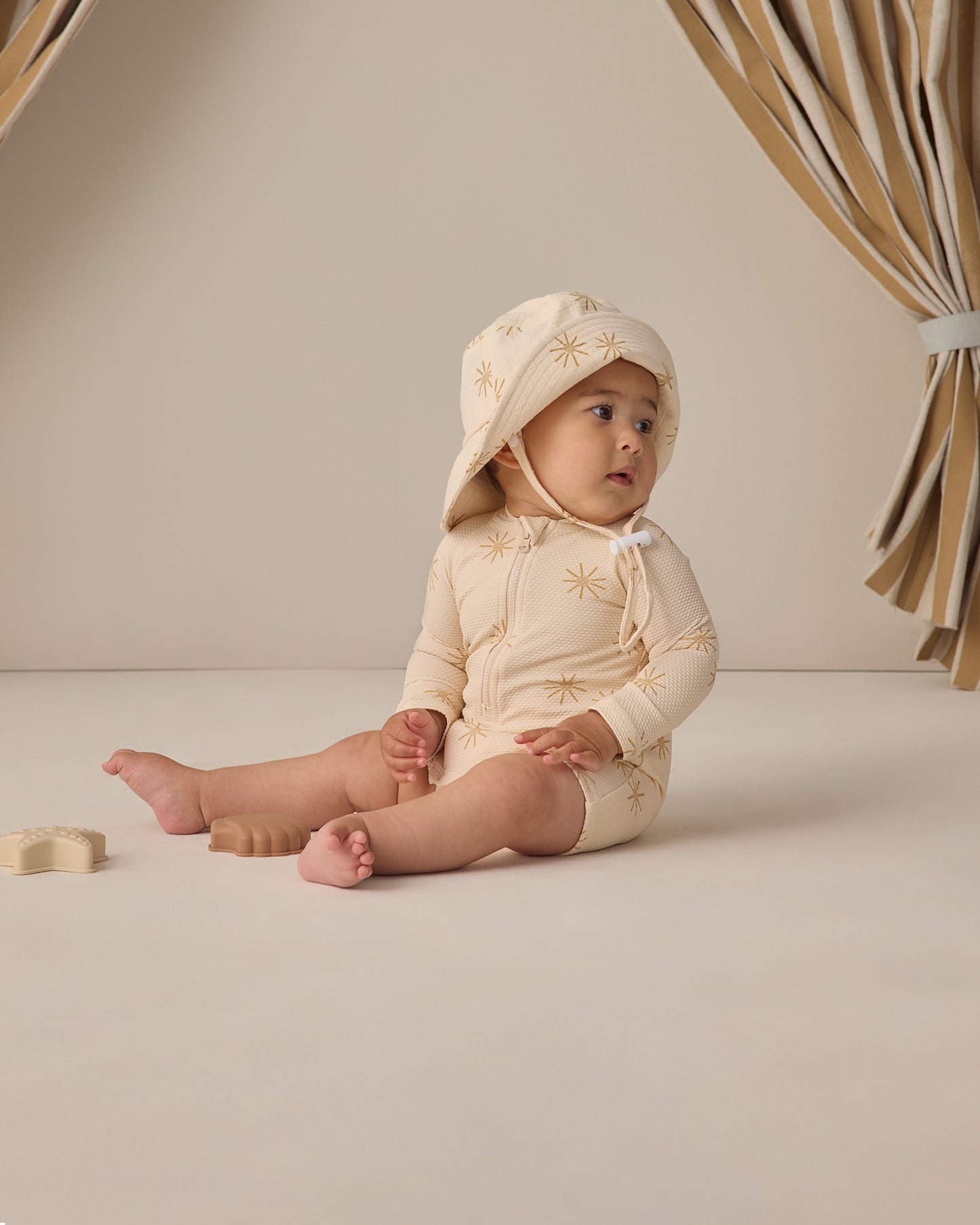 Quincy Mae Long Sleeve One-Piece Rashguard - Sunburst