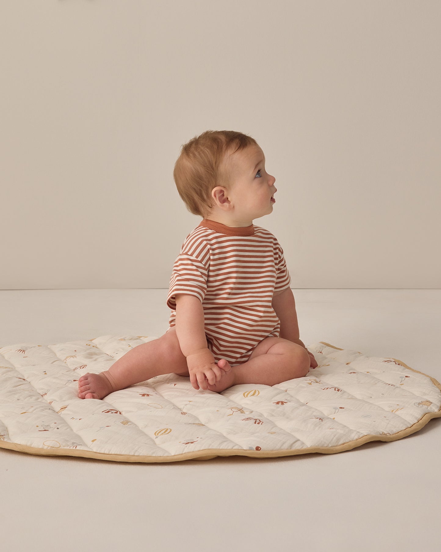 Quincy Mae Relaxed Bubble Romper - Poppy Stripe