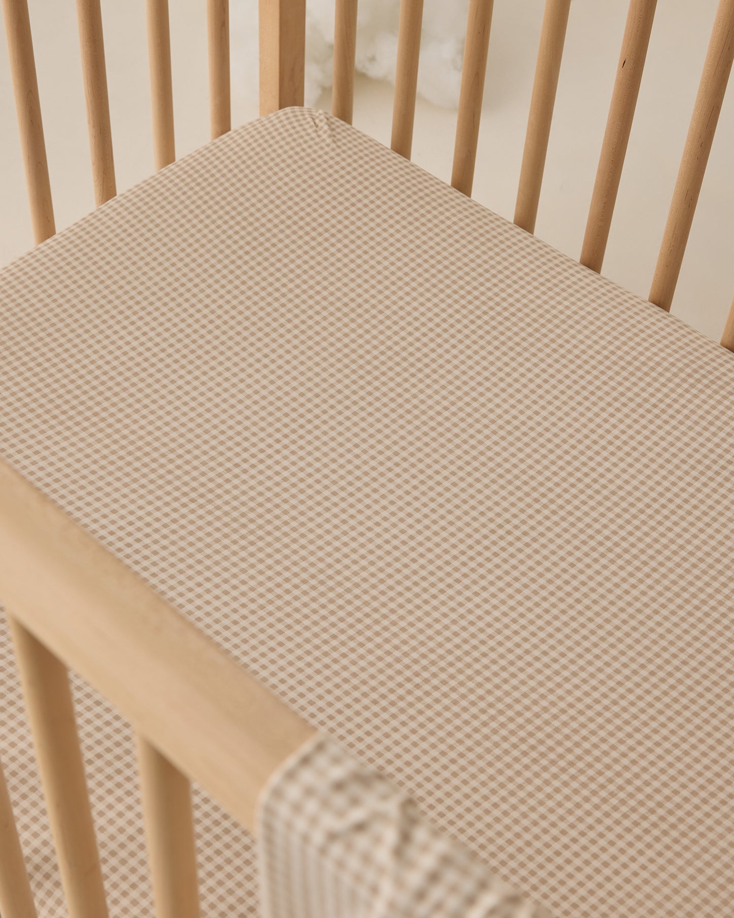 Quincy Mae Bamboo Crib Sheet - Oat Gingham