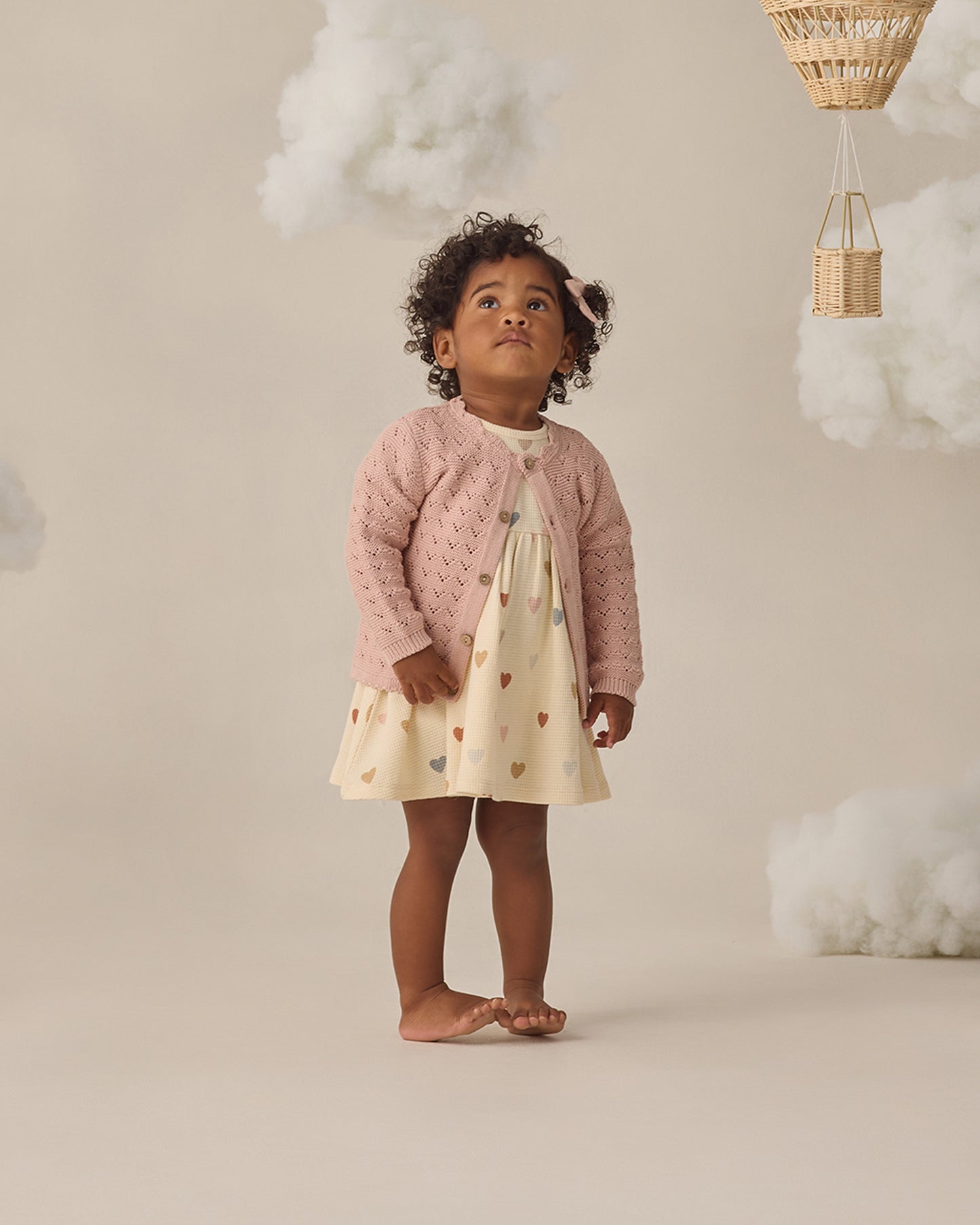 Quincy Mae Scalloped Cardigan - Blush