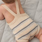 Quincy Mae Tatum Romper - Ocean Stripe
