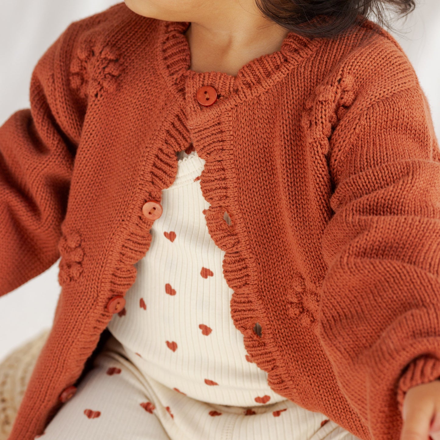 Quincy Mae Side Snap Bodysuit - Red Hearts