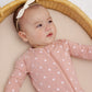 Quincy Mae Bamboo Zip Footie - Pink Hearts