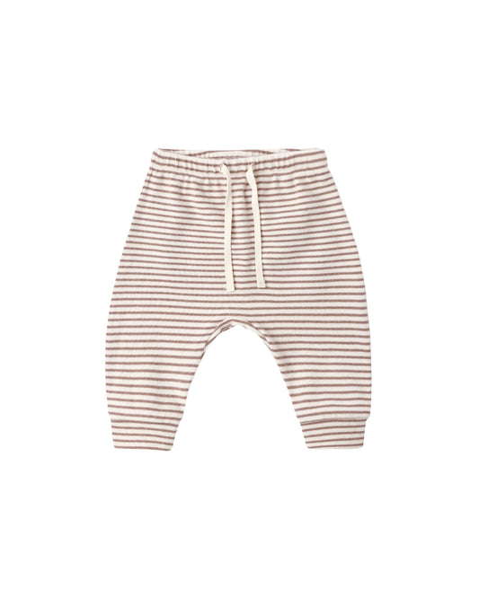 Quincy Mae Drawstring Pant - Cocoa Microstripe