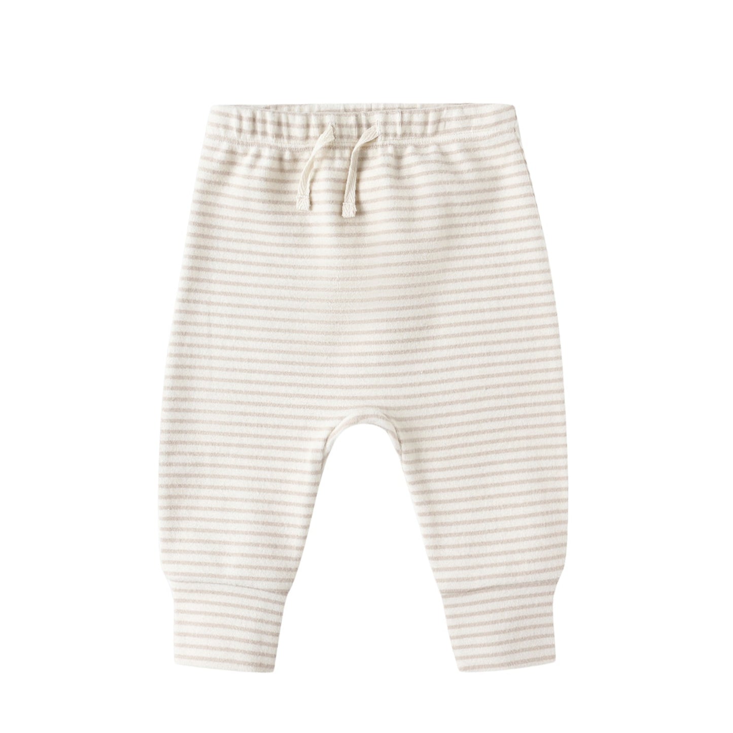 Quincy Mae Drawstring Pant - Oat Micro Stripe