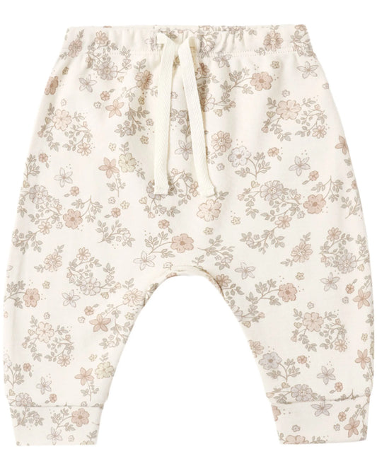 Quincy Mae Drawstring Pant - Floral Vine