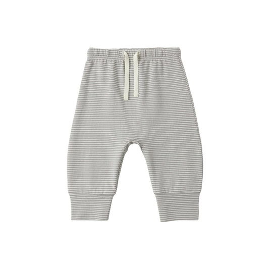 Quincy Mae Drawstring Pant - Sage Micro Stripe