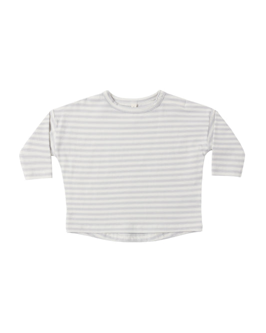 Quincy Mae Long Sleeve Tee - Cloud Stripe