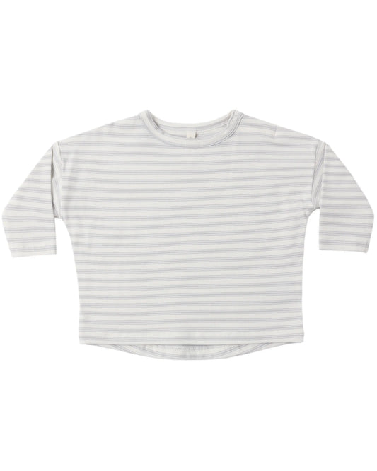 Quincy Mae Long Sleeve Tee - Cloud Stripe