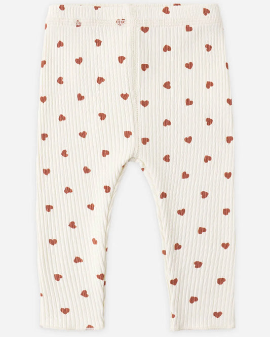 Quincy Mae Ribbed Legging - Red Hearts