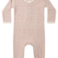 Quincy Mae Ribbed Baby Jumpsuit - Dusty Rose Microstripe