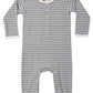 Quincy Mae Ribbed Baby Jumpsuit - Slate Microstripe