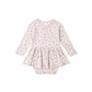 Quincy Mae Pointelle Skirted Bodysuit - Heart Ditsy