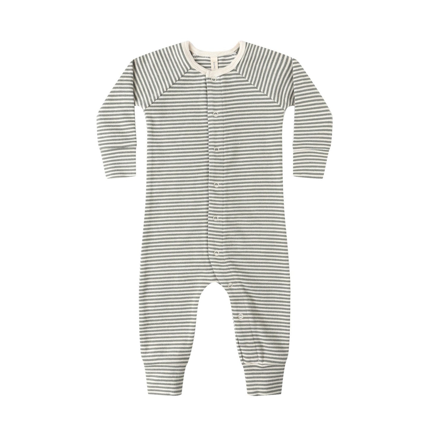 Quincy Mae Pointelle Long John - Forest Stripe