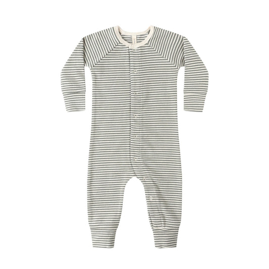 Quincy Mae Pointelle Long John - Forest Stripe