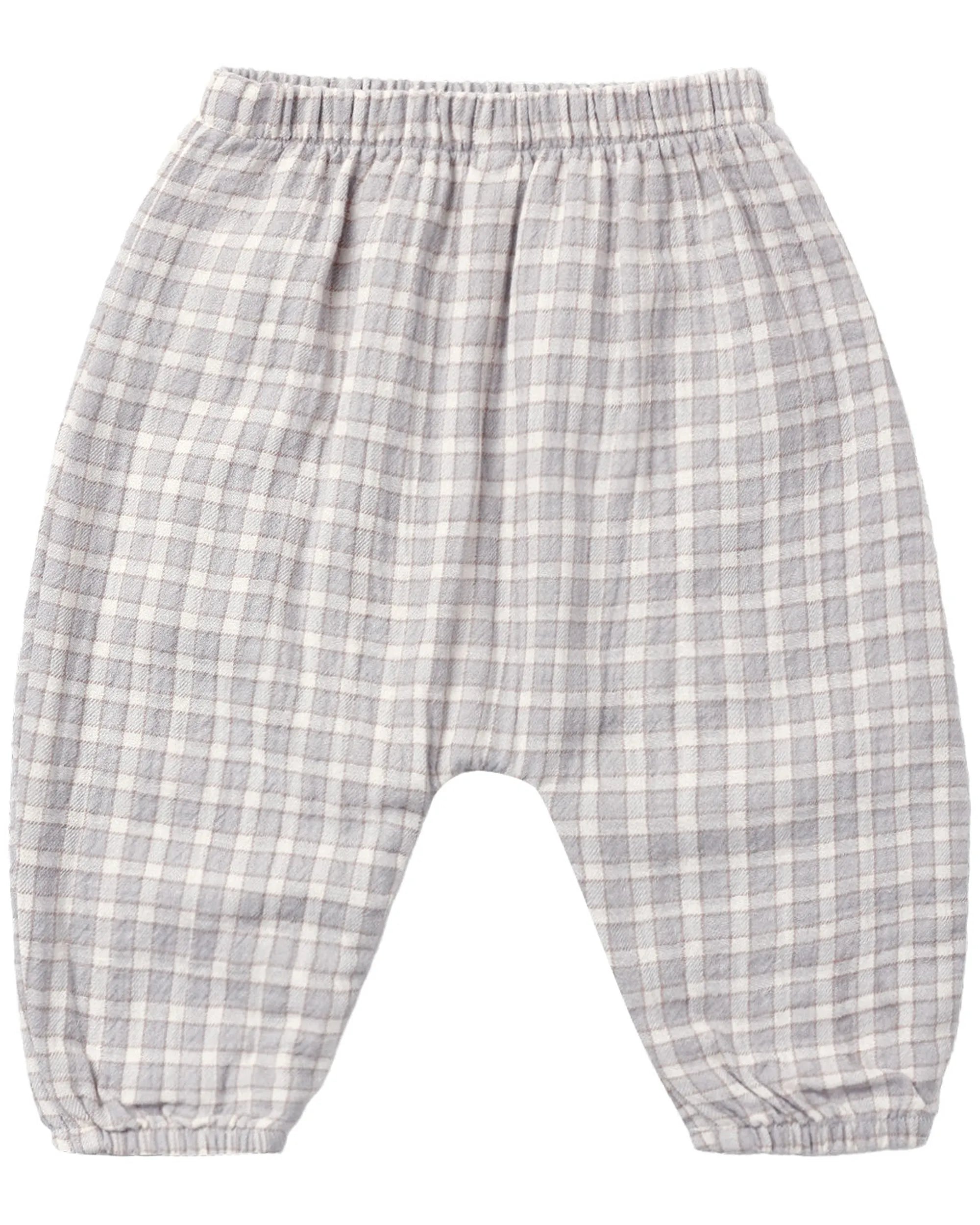Quincy Mae Woven Pant - Blue Gingham | The Baby Cubby