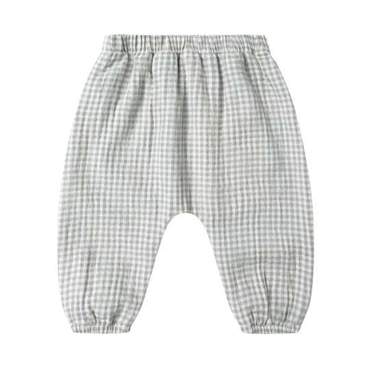 Quincy Mae Woven Pant - Blue Gingham