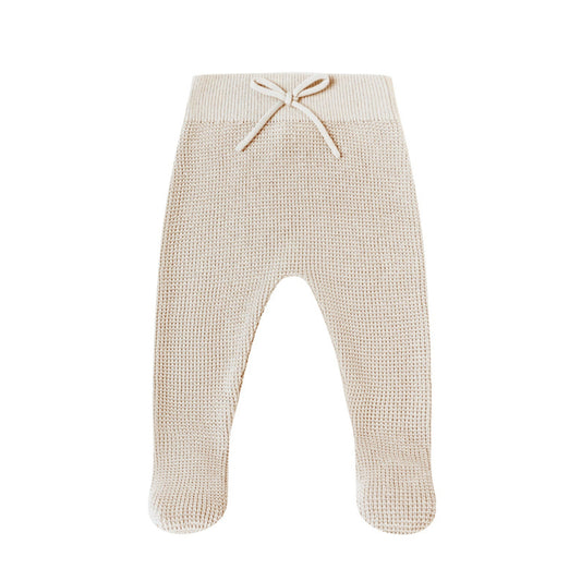 Quincy Mae Footed Knit Pant - Oat