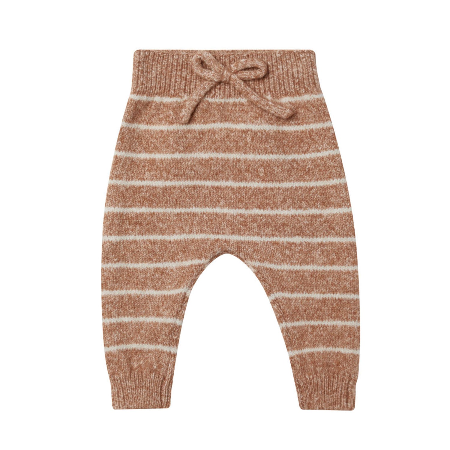 Quincy Mae Knit Pant - Cinnamon Stripe - Heathered